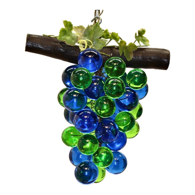 1960s Hanging Swag Lamp Lucite Grapes For Sale