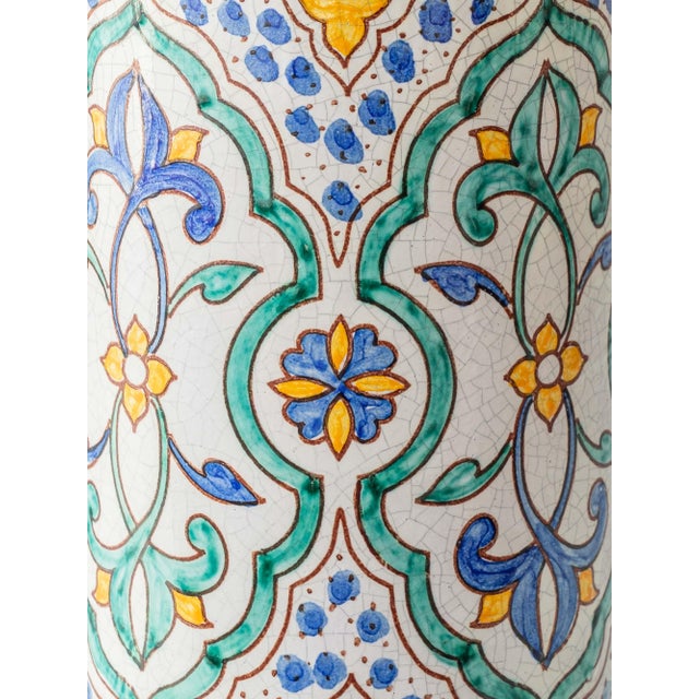 Spanish Moorish Hand-Painted Ceramic Table Lamp For Sale - Image 11 of 17