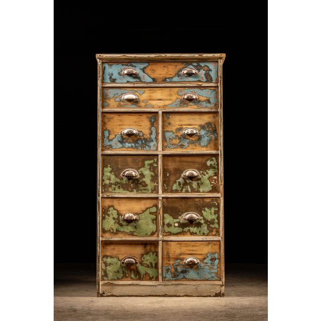 Early Pine Dresser with Distressed Paint For Sale - Image 9 of 10