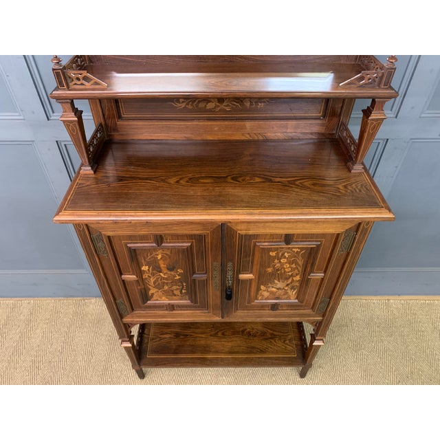 Arts & Crafts Inlaid Rosewood Parlour Cabinet, 1890 For Sale - Image 18 of 18
