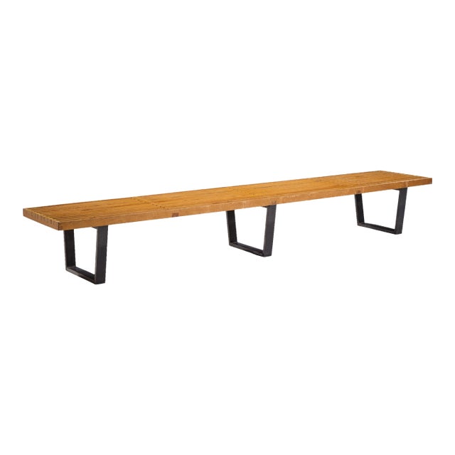 George Nelson for Herman Miller Mid Century Long Slat Bench For Sale
