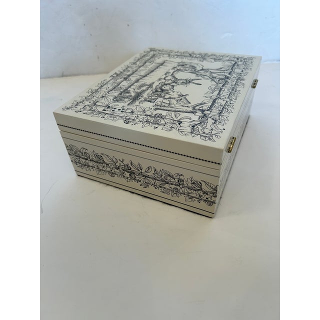 2010s One of a Kind Hand Painted Alice in Wonderland Themed Decorative Box For Sale - Image 5 of 11