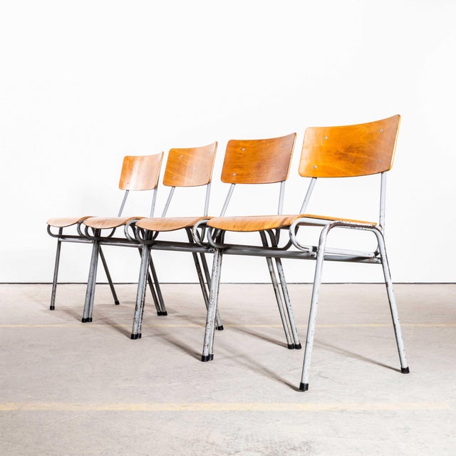 Vintage English Stacking Dining Chair, 1950s For Sale - Image 6 of 14