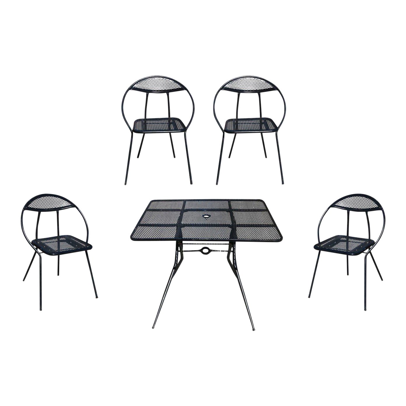 Salterini Mid Century Modern Steel Outdoor Or Patio Dining Set