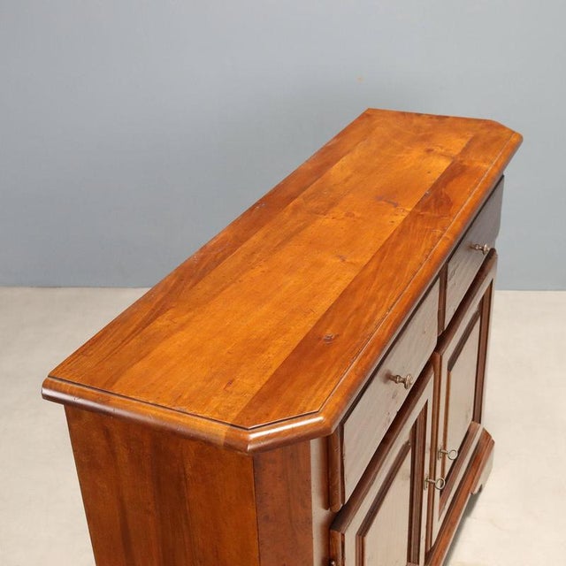 20th Century Scalloped Walnut Sideboard, Italy For Sale - Image 8 of 10