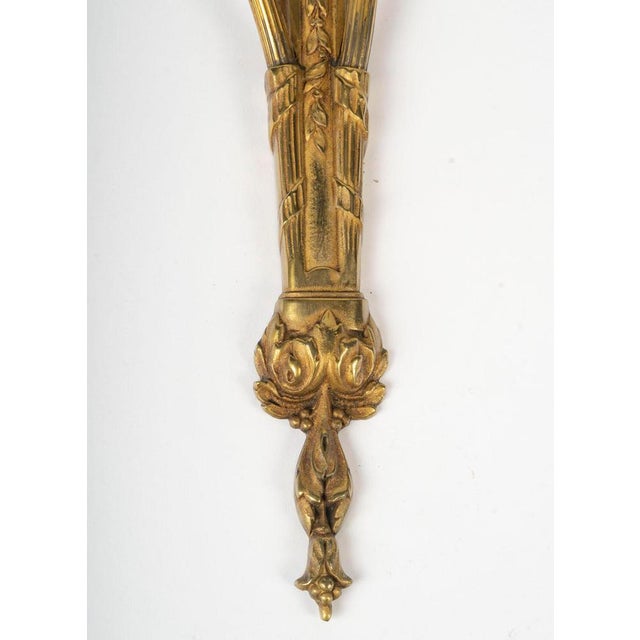 Louis XVI Style Bronze Sconces, Early 20th Century, Set of 2 For Sale - Image 5 of 8