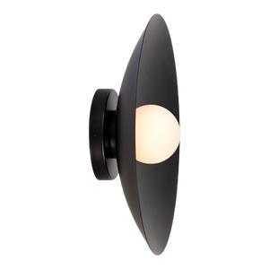 Dome Sconce, Black, 3in Glass Globe, Modern Led Wall Light, by Research.Lighting