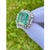 Contemporary Vintage 12 Carat Colombian Emerald and Diamond Halo Ring Set in Palladium, Size 8 For Sale - Image 3 of 7