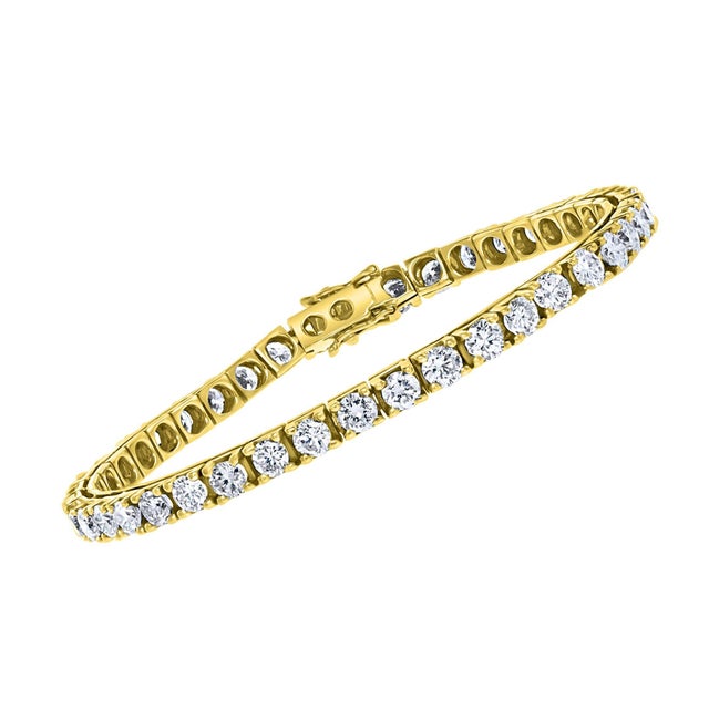 42 Round Diamond 25 Pointer Each Line Tennis Bracelet 14 Karat Gold 10 Carat For Sale - Image 18 of 18