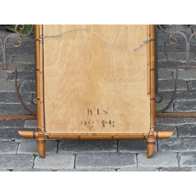 French Provincial Faux Bamboo Walnut Mirror with Original Glass, French circa 1900 For Sale - Image 3 of 12