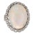 Vintage 14.50ct Natural Opal Diamond Ring 14k White Gold Large Oval Cocktail 5 size 5 For Sale