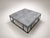 Gray Modern Leather Ottoman Coffee Table With Metal Frame, 45" Square For Sale - Image 8 of 8