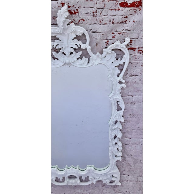 Paint George III Style Carved and Gesso Rococo Mirror For Sale - Image 7 of 11