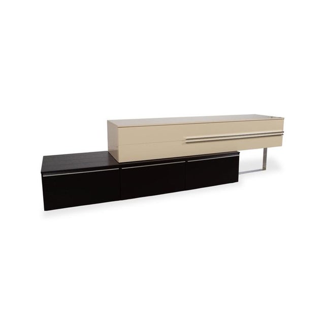 Cream and Black Wood and Chrome Sideboard from Misura Emme For Sale - Image 5 of 16