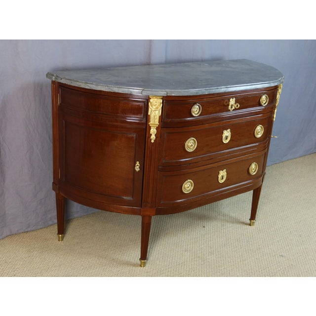 Brown Louis XVI Wooden Chest of Drawers For Sale - Image 8 of 15