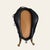 A striking vintage equestrian mirror fashioned from a traditional horse collar, combining warm wood, black leather and...