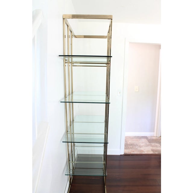 Vintage Hollywood Regency Brass Etagere Shelf Unit For Sale - Image 11 of 12