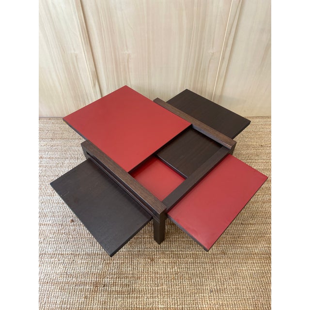 Wood Hexa Coffee Table by Vuarnesson for Bellato, France, 1980s For Sale - Image 7 of 9