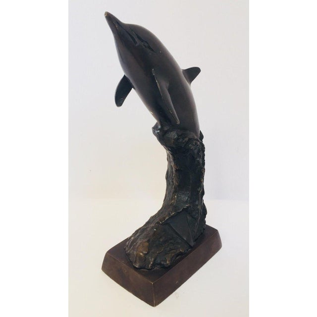 Vintage Pair of Bronze Dolphin Bookends — Mid-Century Nautical Sculptural Decor Elevate your shelf styling with this...
