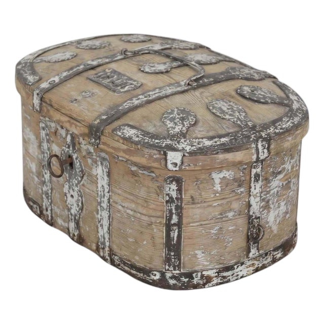 Swedish 19th Century Scraped Pine Strong Box For Sale