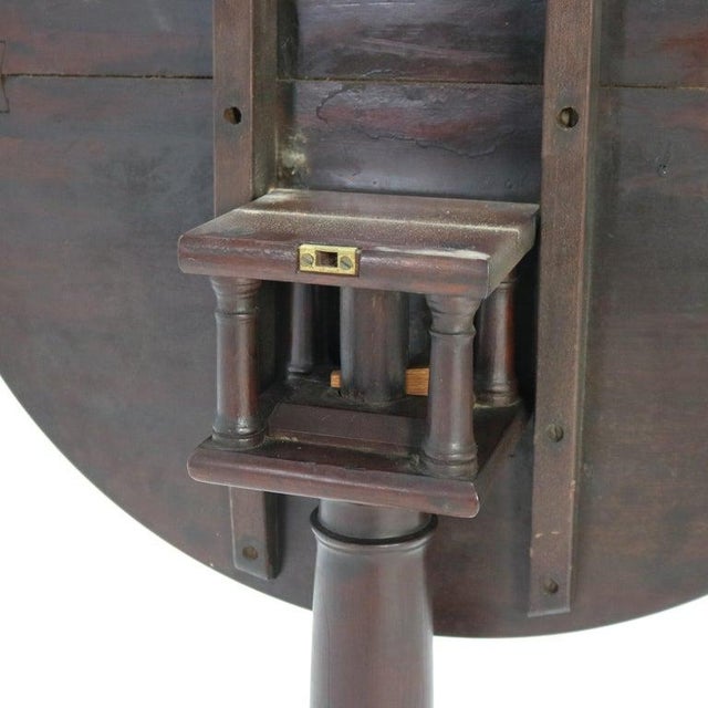 Antique Queen Anne Mahogany Dish Top Tilt Top Table With Bird Cage C1780 For Sale - Image 4 of 11