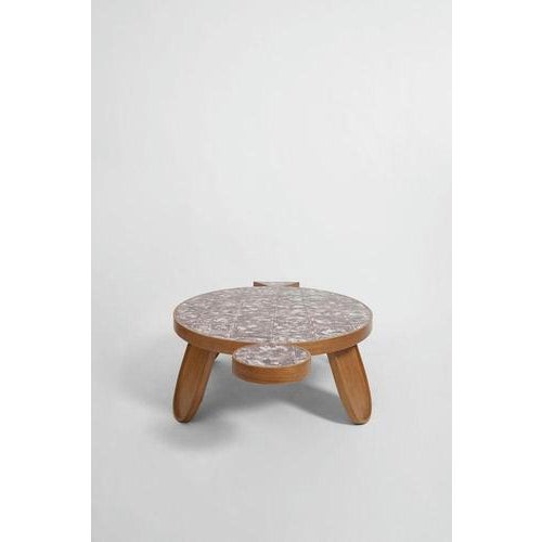 Contemporary Galapagos Oak and Tiles Table by Barracuda Interiors For Sale - Image 3 of 6