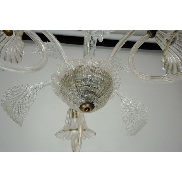 Art Deco Murano Glass Three-Arm Chandelier, Italy, 1940s For Sale - Image 11 of 15