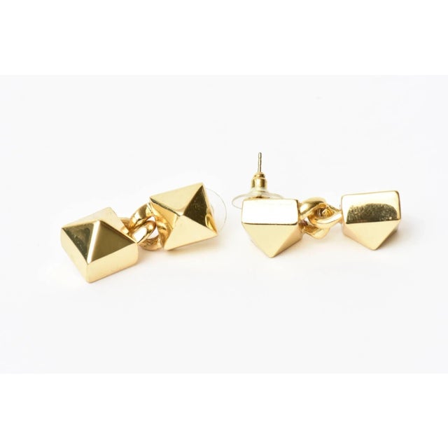 Signed Fallon Sculptural Pierced Earrings, 1990's For Sale - Image 10 of 10
