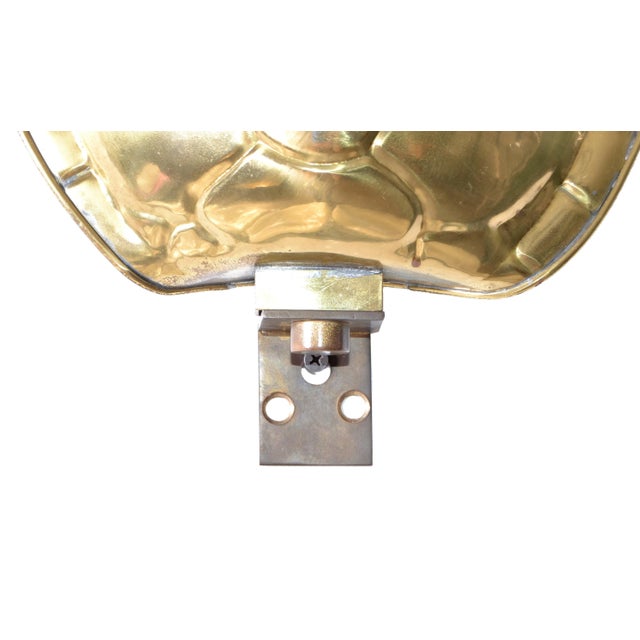 Chapman Polished Brass & White Enamel Tortoise Shell Sconce, Wall Light, Usa 70s For Sale - Image 9 of 13
