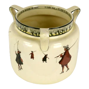 Royal Doulton Isaac Walton Series Ware Jardiniere by Charles Noke, Signed