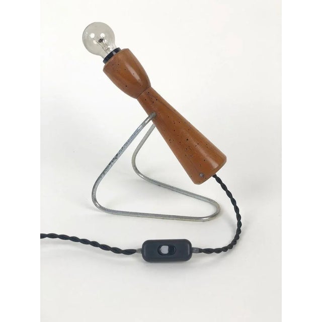 1950s Mid-Century Table Lamp with Shade in Andrew Marten Linen, 1950s For Sale - Image 5 of 15