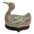 Mid 20th Century Chinoiserie Duck or Goose Tureen on Carved Wood Stand For Sale