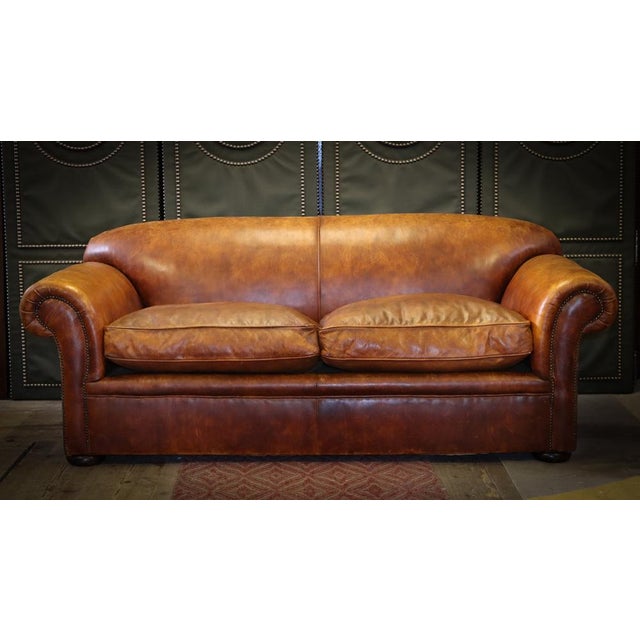 Large George Smith Two-Seater Club Sofa in Leather, 2010s For Sale - Image 16 of 18
