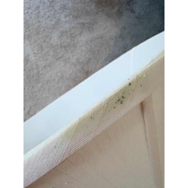 1950s 1950s Mid‑Century Modern Floral Ceramic Table Lamp With Soapstone Collar For Sale - Image 5 of 7