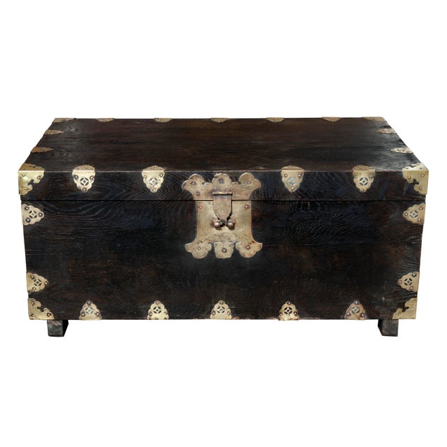 1960s Asian Wood Trunk With Brass Hardware Chairish
