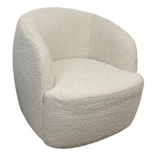 Goop for Cb2 Gwyneth Swivel Chair, Ivory Boucle For Sale