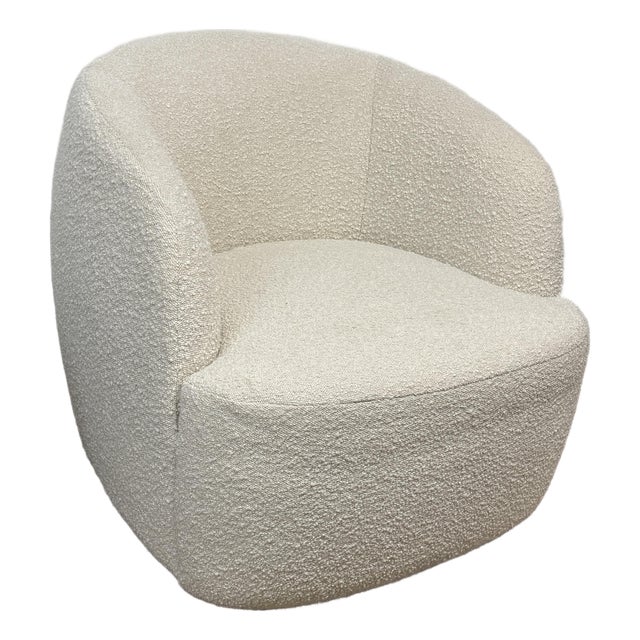 Goop for Cb2 Gwyneth Swivel Chair, Ivory Boucle For Sale