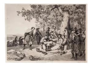 J. Didier Et Adam, Garibaldi Wounded in Aspromonte B, Lithograph, 19th Century