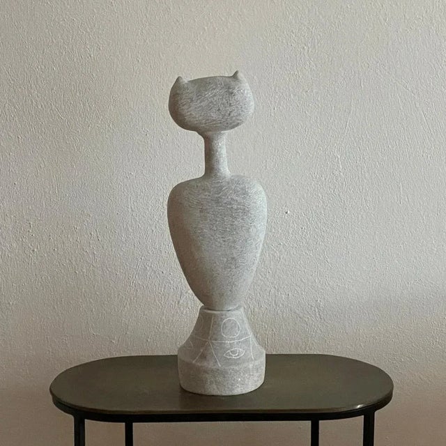 Ritual hand carved marble sculpture by Tom Von Kaenel Dimensions: D 13 x H 47 cm Materials: Marble Tom von Kaenel,...