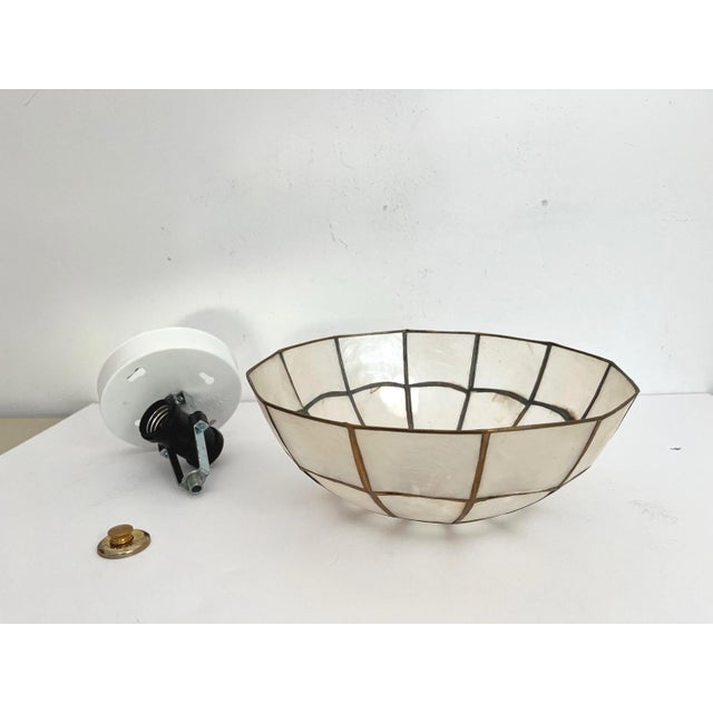 Mid Century Capiz Shell Flush Light For Sale - Image 15 of 15