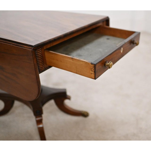 Brown Regency Sutherland Table with Drop Leaf, 1820s For Sale - Image 8 of 16