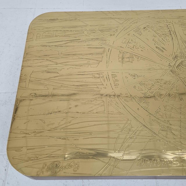 Etched Brass Coffee Table from Felix De Boussy, Belgium, 1976 For Sale - Image 9 of 17