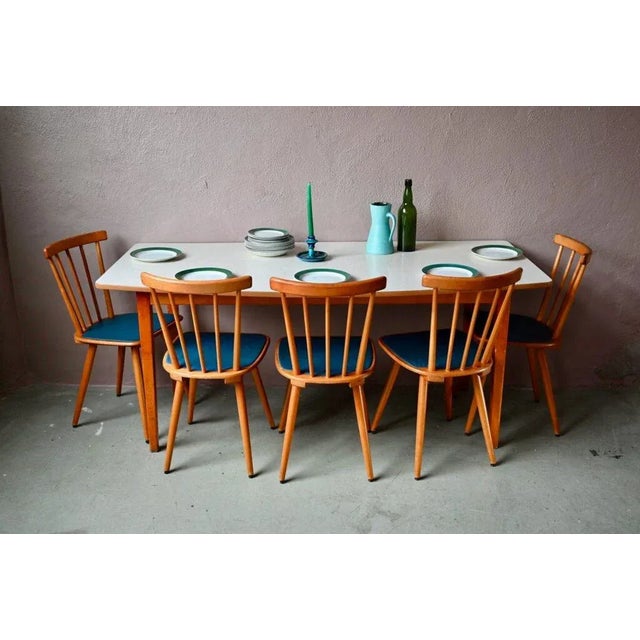 Large Mid-Century Symmetrical Worktop Table, France, 1950s For Sale - Image 9 of 18