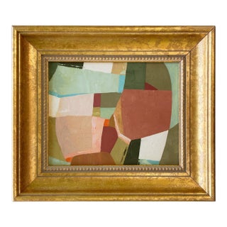 Contemporary Abstract Oil Painting in Vintage Frame For Sale
