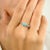 14k Gold Turquoise Halo Diamond Baguette Engagement Ring Size 5.5 For Sale - Image 4 of 10