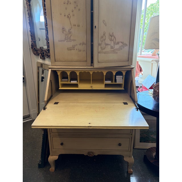 Chinoiserie 1960s Attributed to Baker Chinoiserie Secretary Desk For Sale - Image 3 of 3