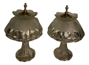Crystal Bedside Lamps, 1930s, Set of 2