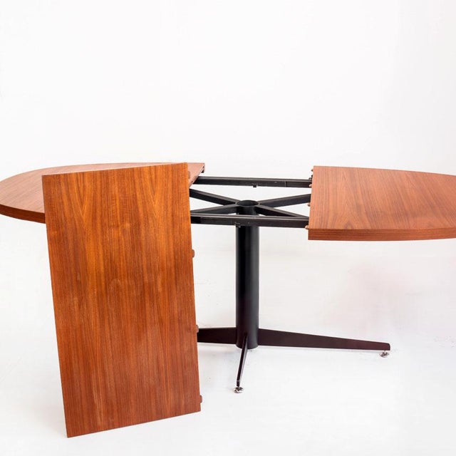 Vintage Dining Table with Extension in Iron and Teak attributed to Roche Bobois, France, 1965 For Sale - Image 6 of 13