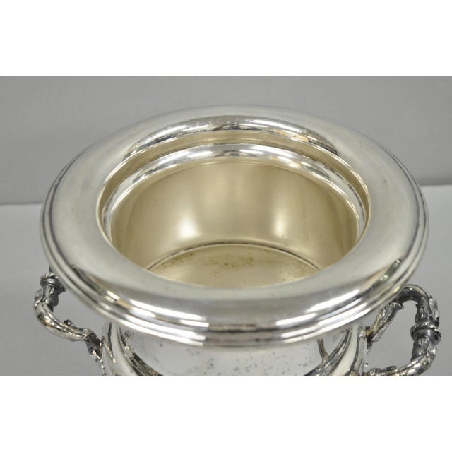 Mid 20th Century Victorian Style Silver Plated Trophy Cup Bar Champagne Chiller Ice Bucket by Crescent For Sale In Philadelphia - Image 6 of 12