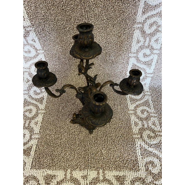 Mid 20th Century 5 Arm French Baroque, Gothic Candlestick For Sale In Las Vegas - Image 6 of 12
